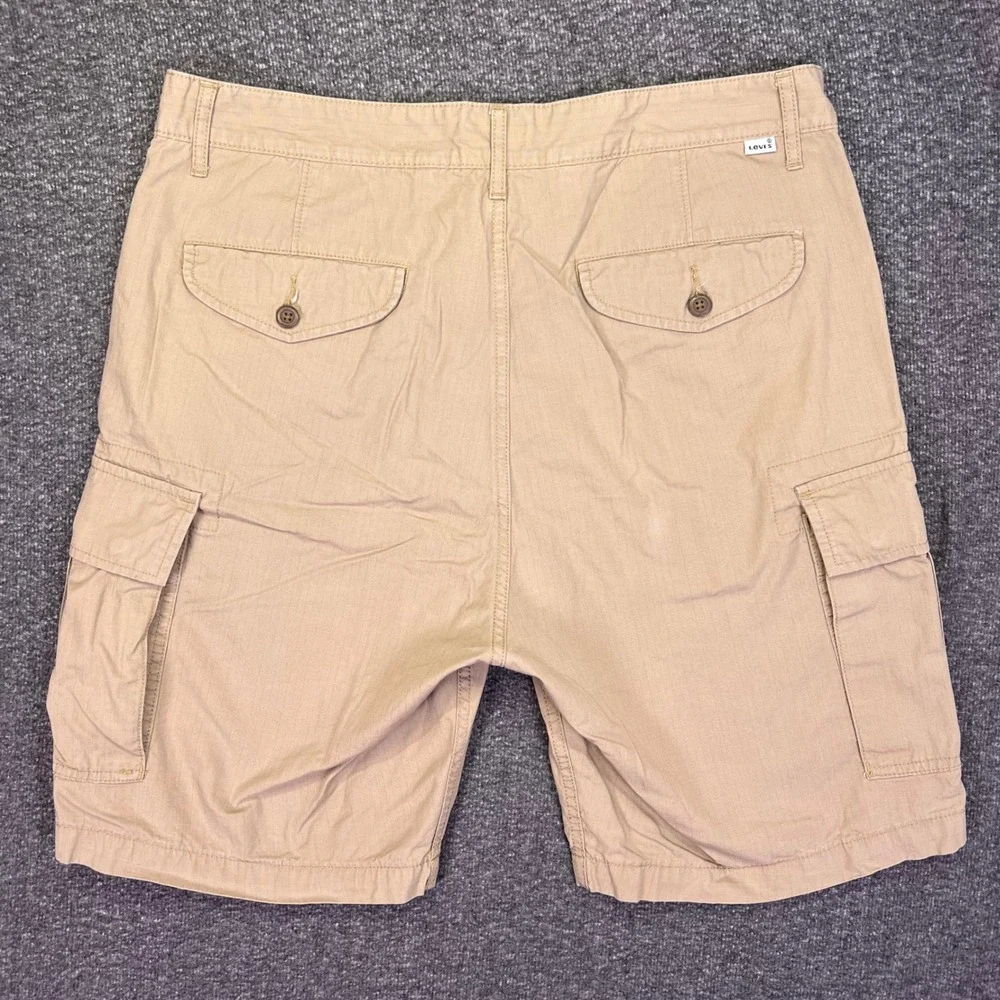 Levis Cargo Shorts Mens 35 Khaki Utility Casual Ripstop Cotton 6-Pocket Hiking